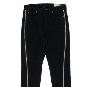 Rag and bone black frayed hem skinny jeans with zipper detail size 25